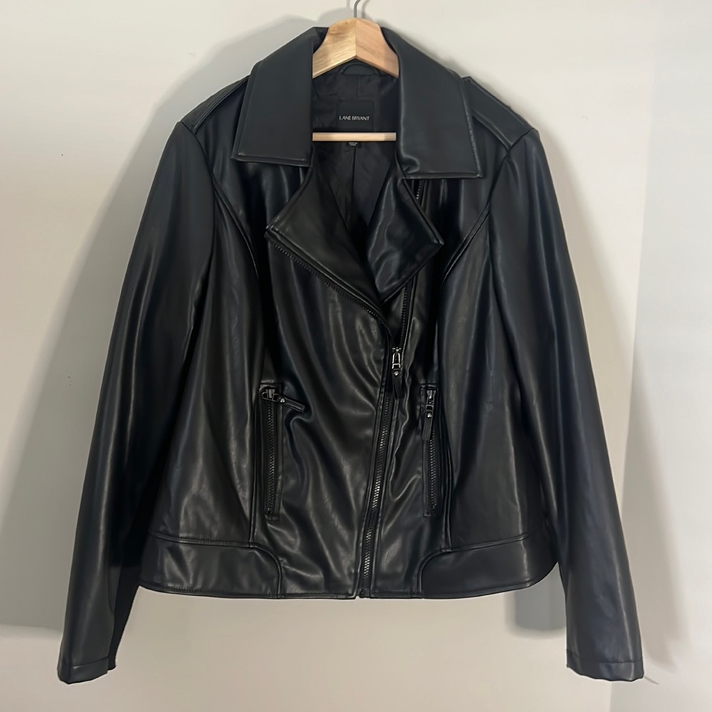 Lane Bryant Faux Leather Black Jacket 18/20